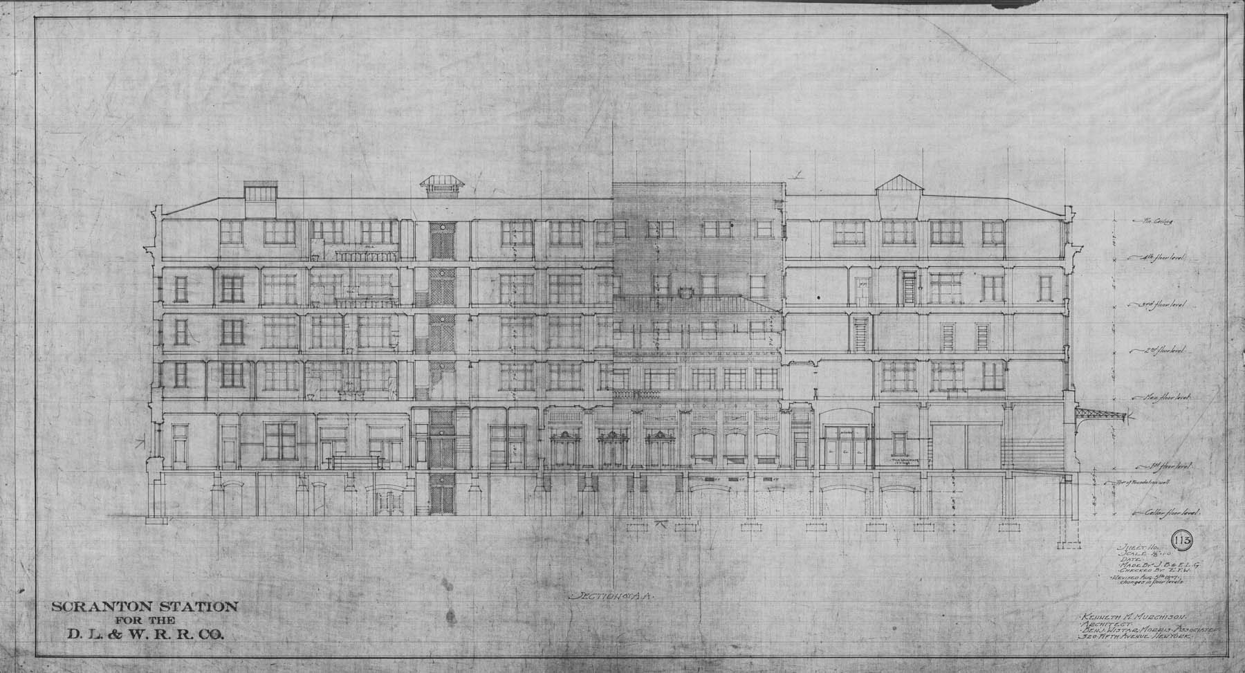 Delaware, Lackawanna, and Western Railroad passenger station design plan