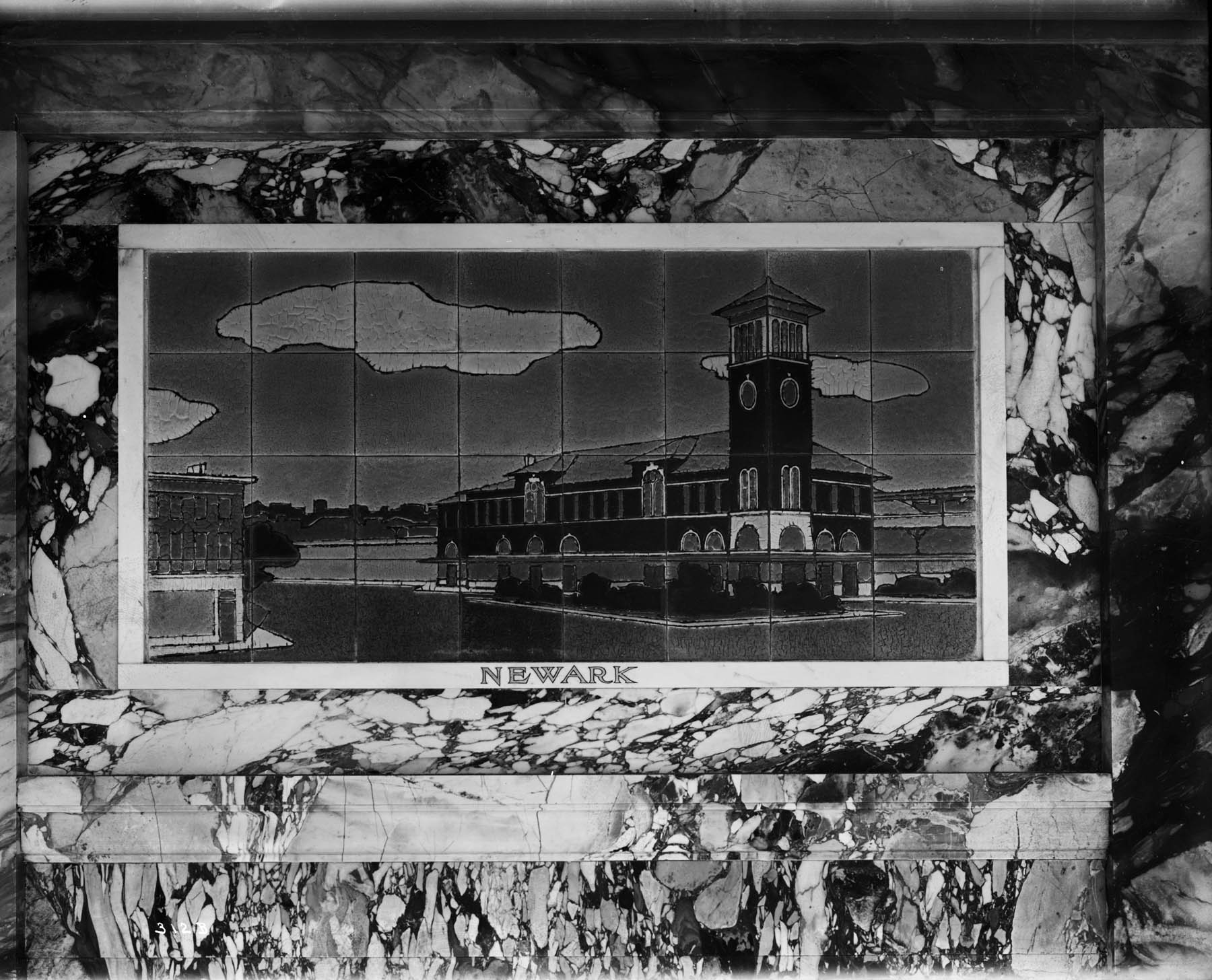 Interior waiting area, Delaware, Lackawanna, and Western Railroad passenger station