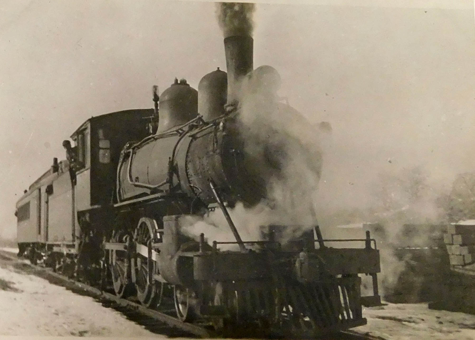 New York Ontario and Western Railroad locomotive and wooden combine car