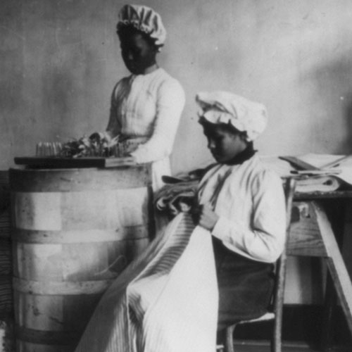 African American students in mattress-making class, Tuskegee Institute, Tuskegee, Alabama