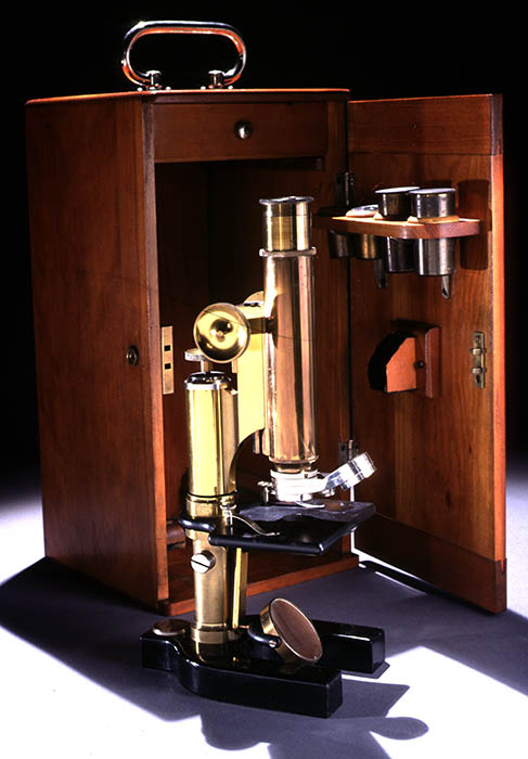 Microscope in case