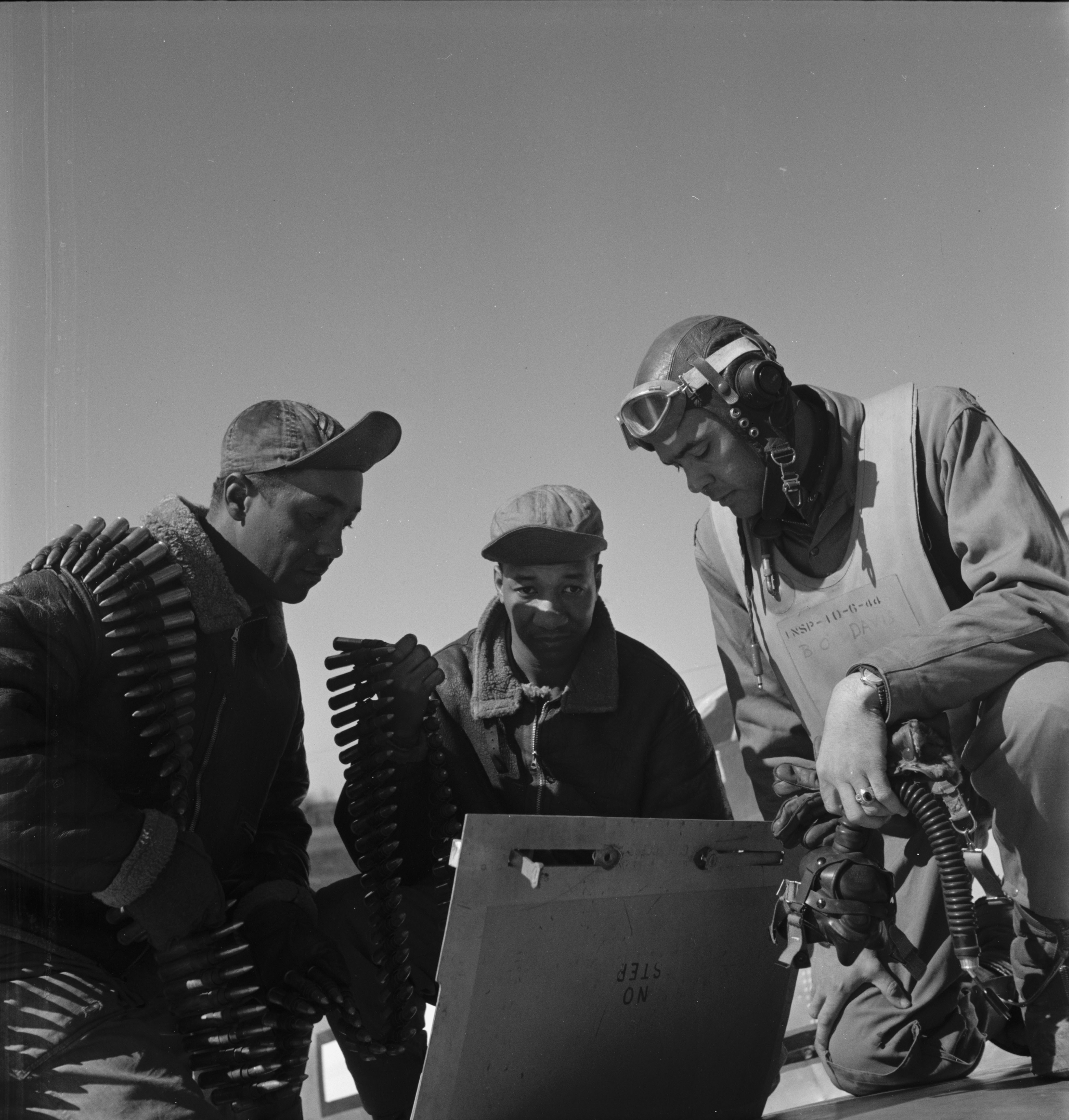 Photograph of Tuskegee Airmen in Ramitelli, Italy