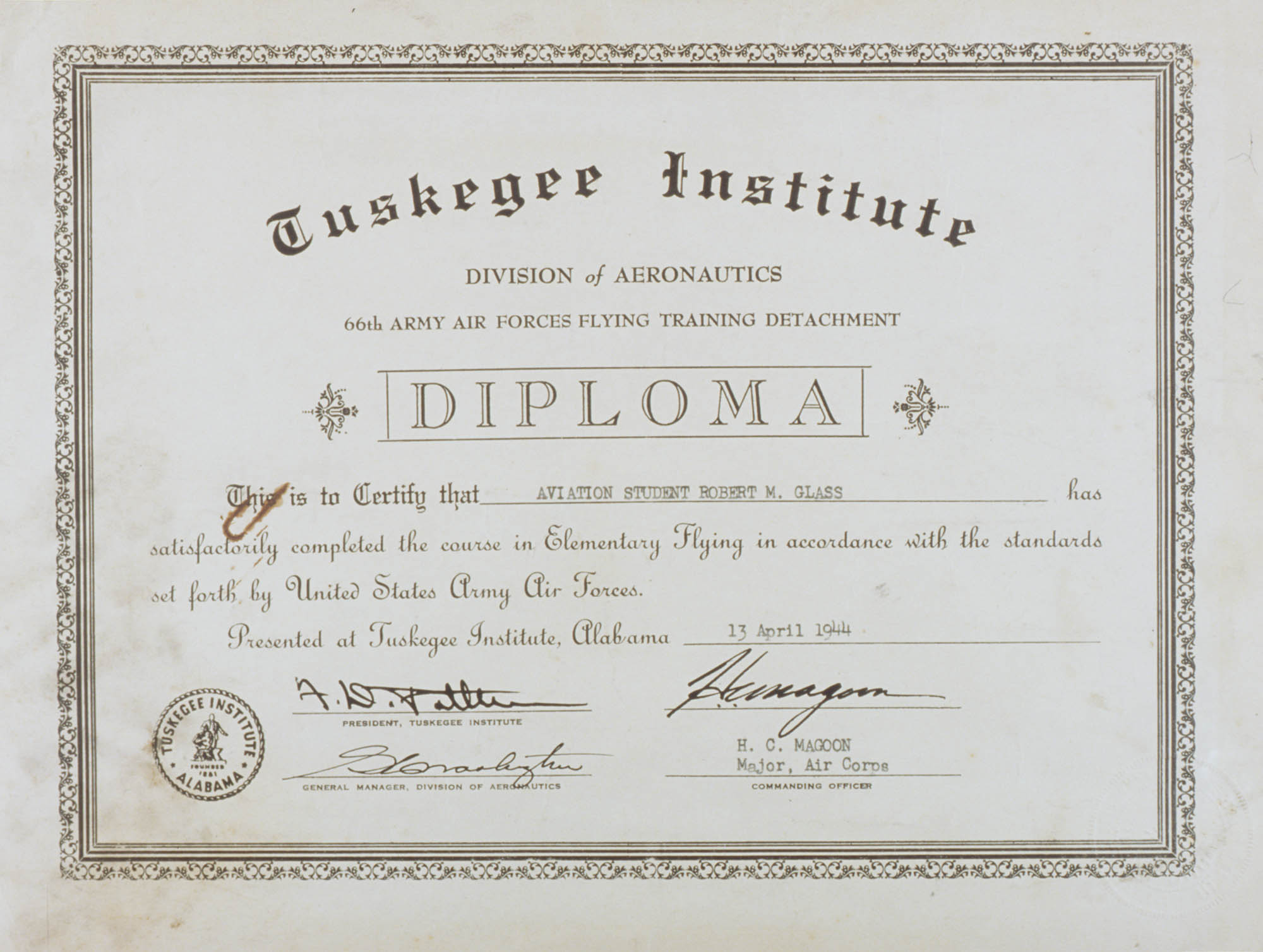 Photograph of Elementary Flying Diploma