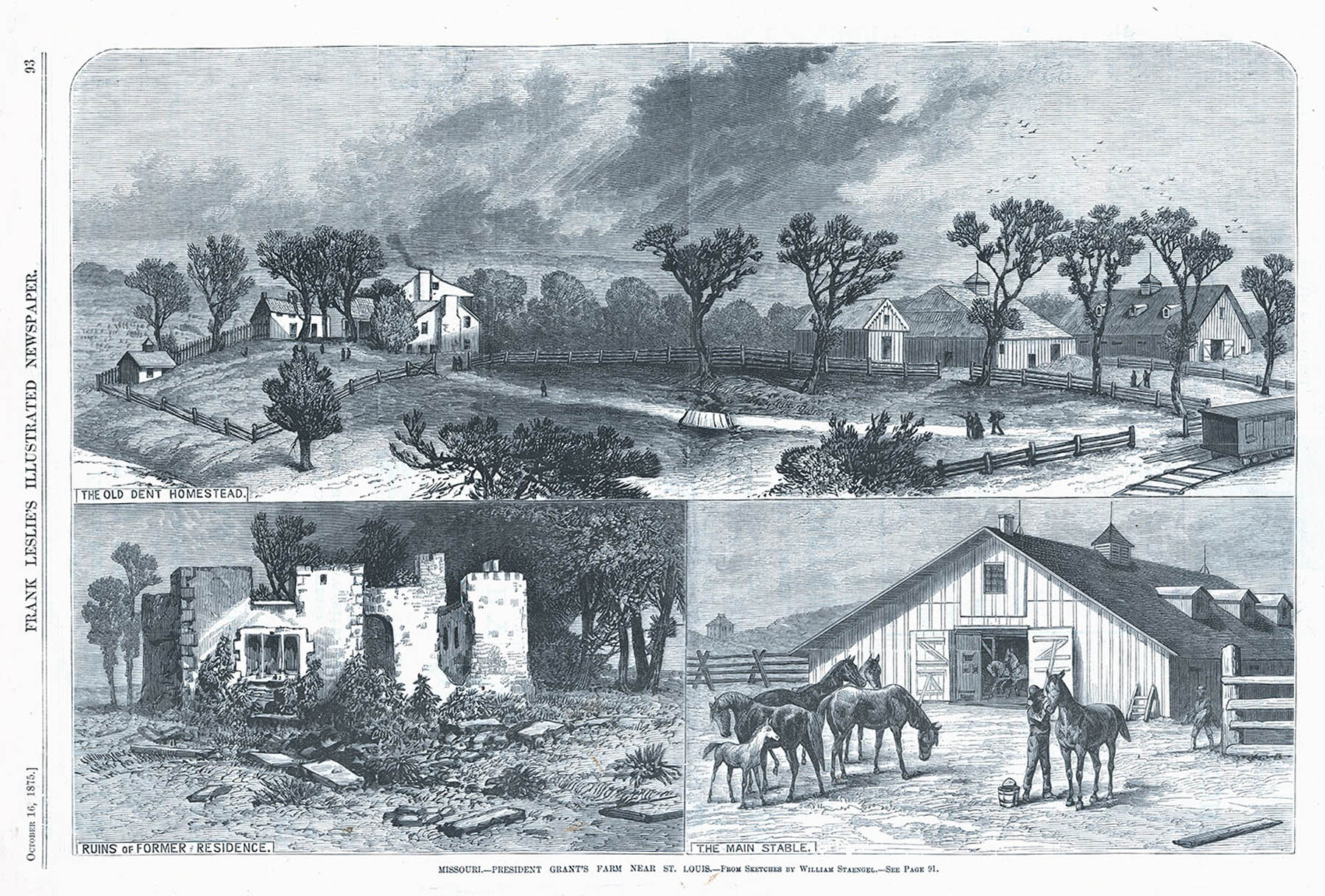 Missouri - President Grant's farm near St. Louis - From Sketches by William Staengel