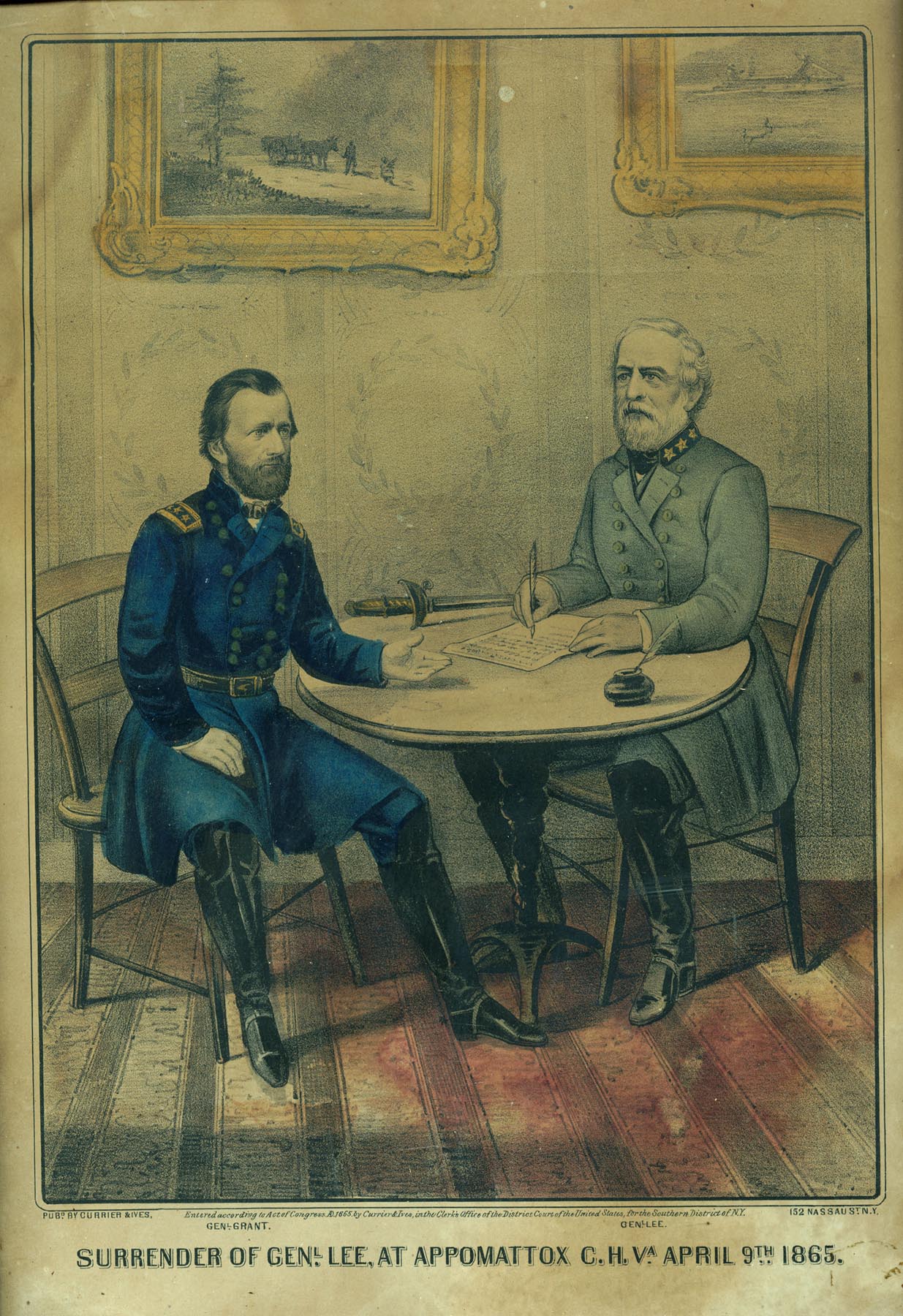 Surrender of Genl. Lee at Appomattox C.H. Va. April 9th 1865
Currier & Ives
