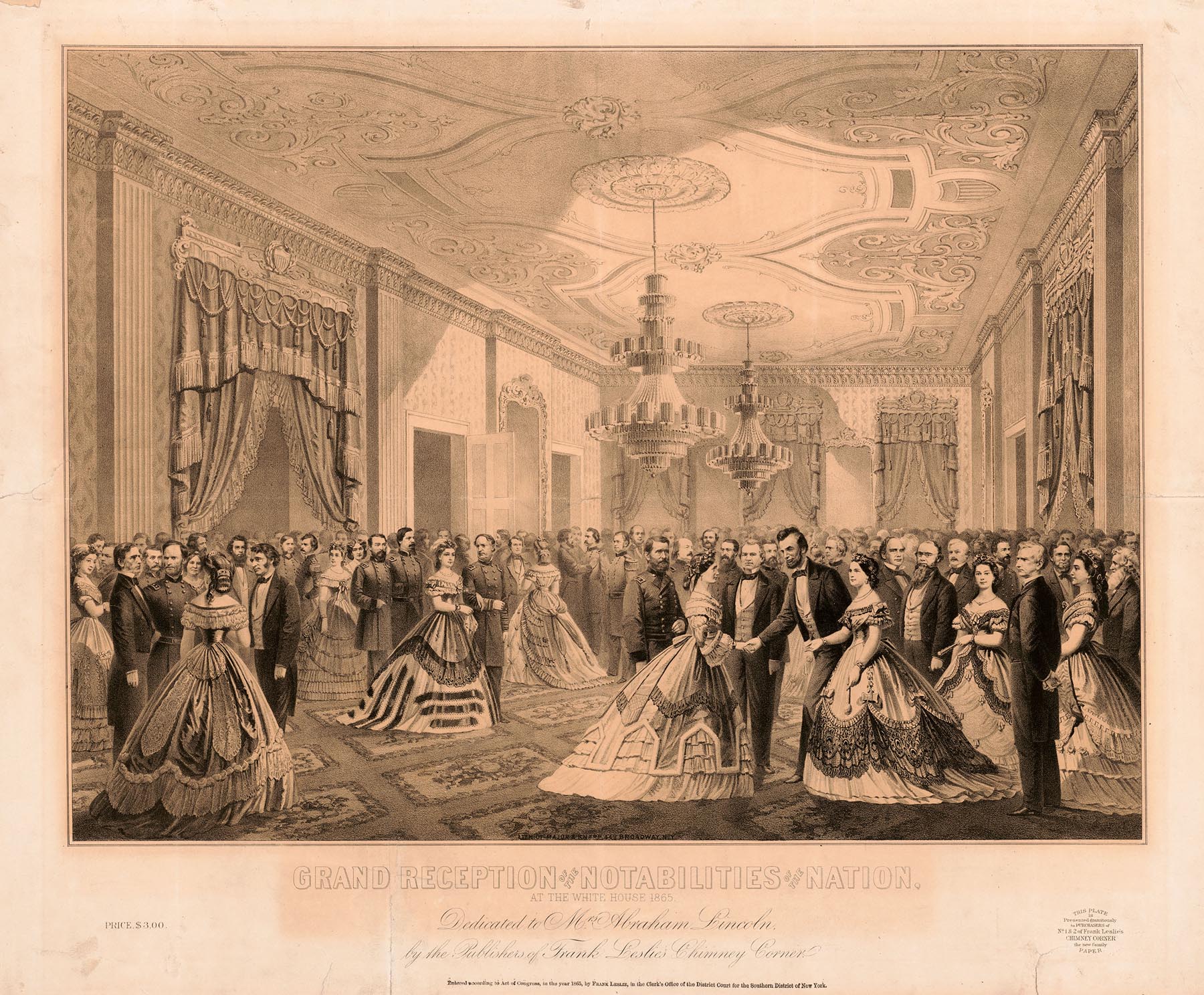 Grand reception of the notabilities of the nation, at the White House 1865 