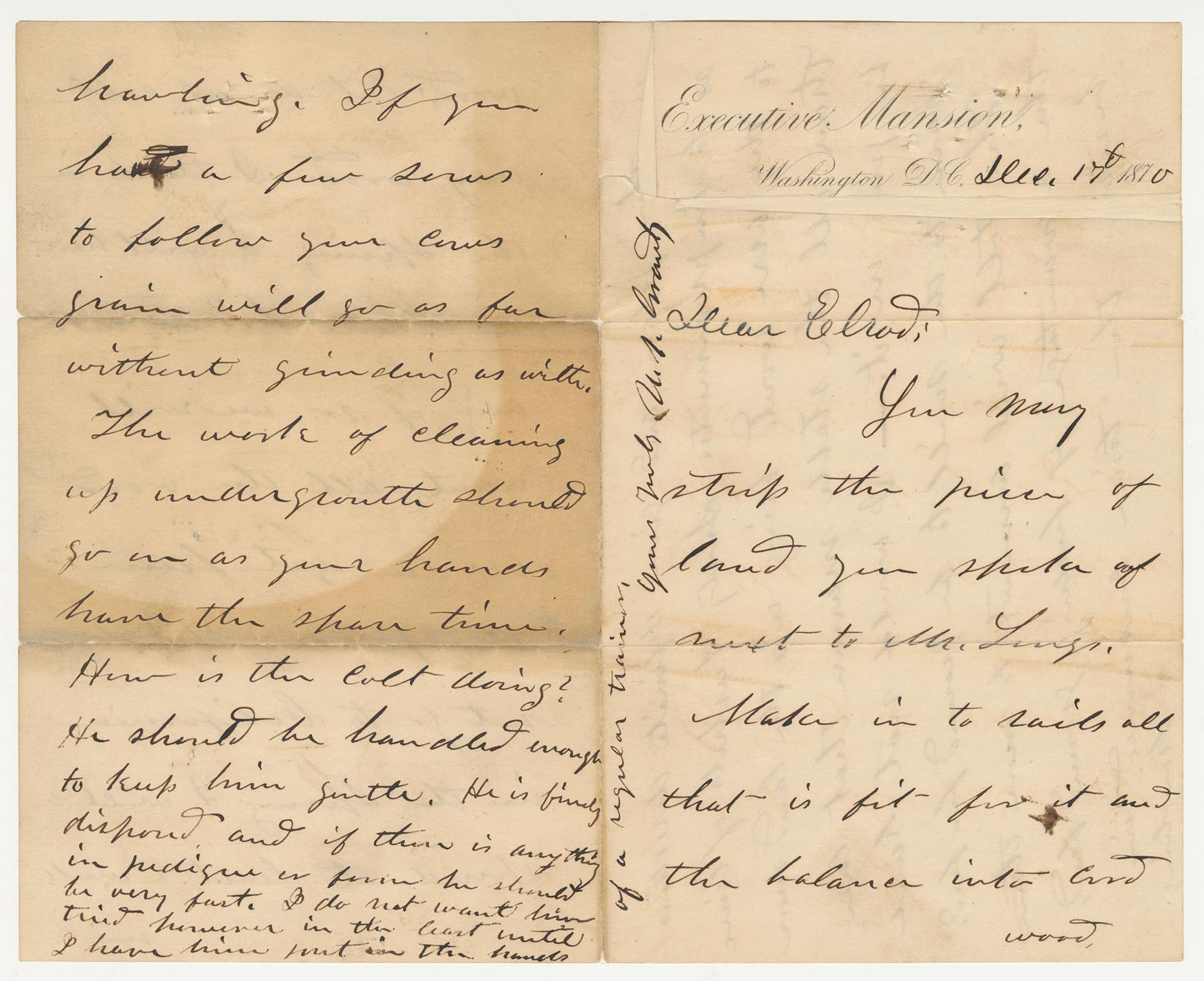 Letter from Ulysses S Grant to William Elrod