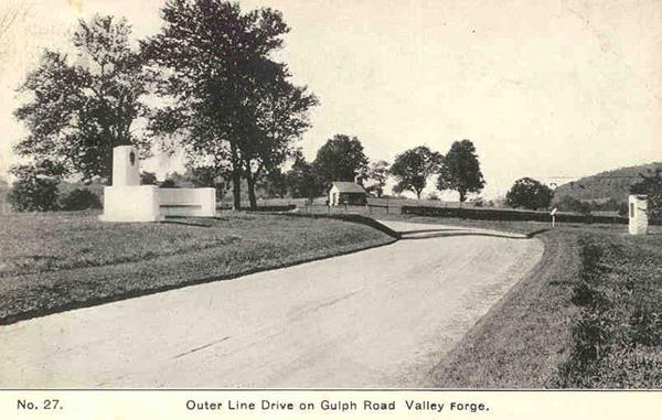 Postcard - Outer Line Drive on Gulph Road Valley Forge