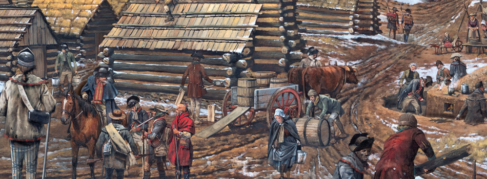 Illustration of Continental Army’s 1777-1778 Winter Encampment at Valley Forge