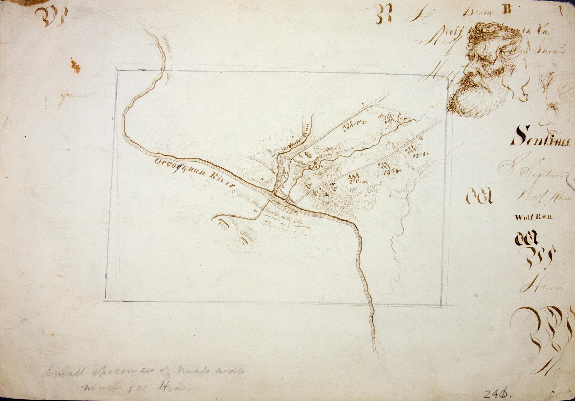 Civil War Map Work, Pencil on Paper