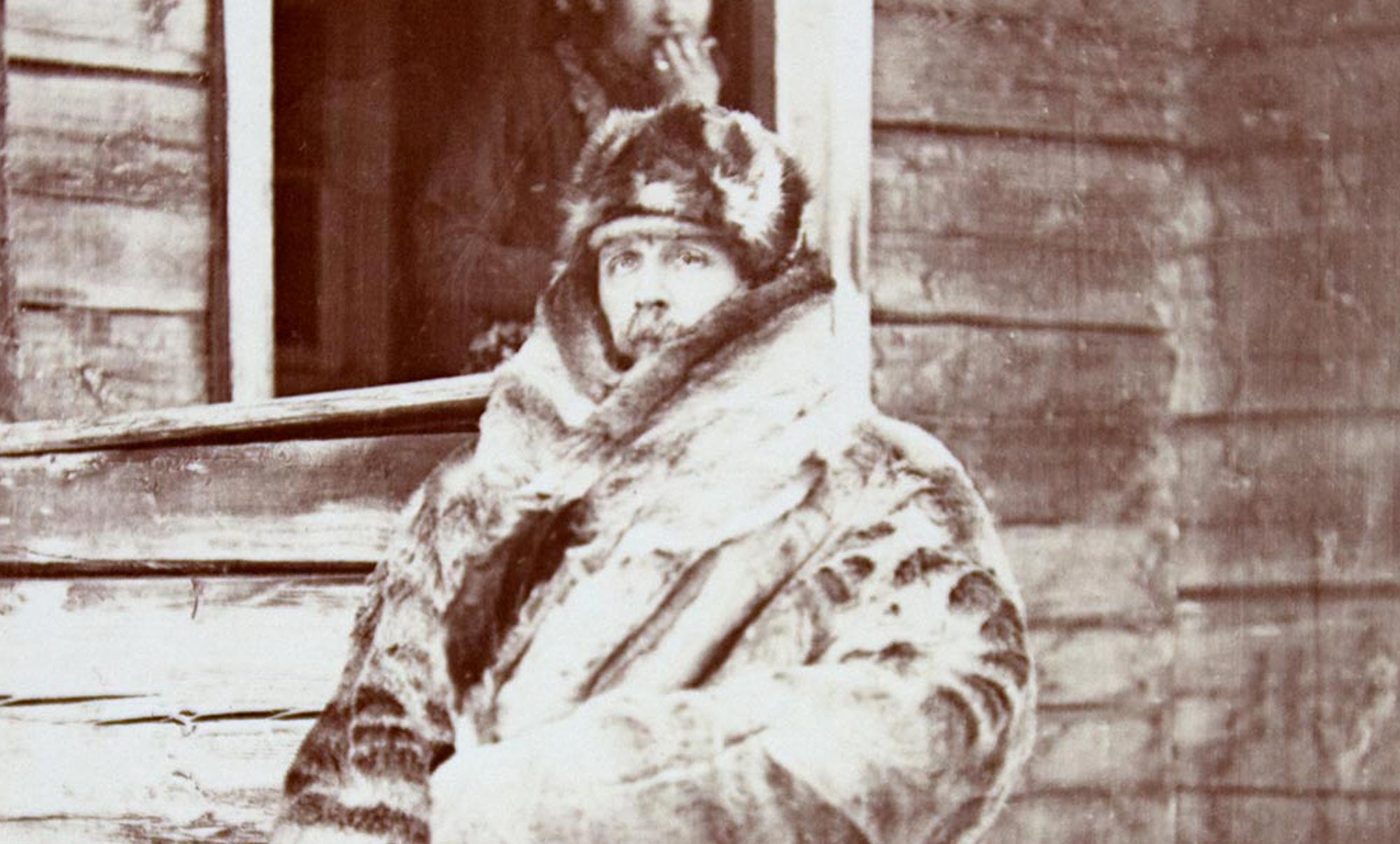 Jackson (foreground) with wooden structure in background