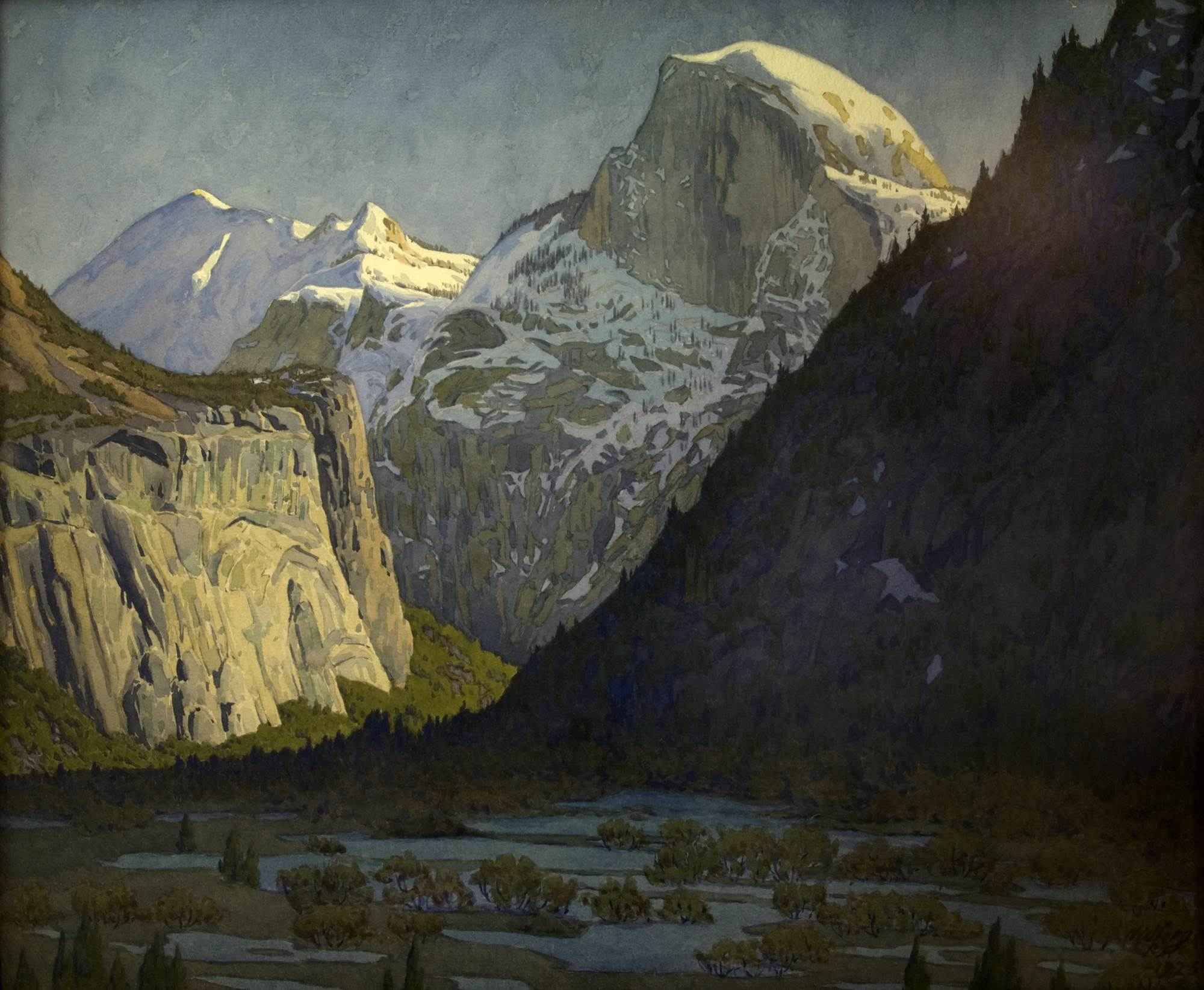 Painting Winter Evening in Yosemite Valley