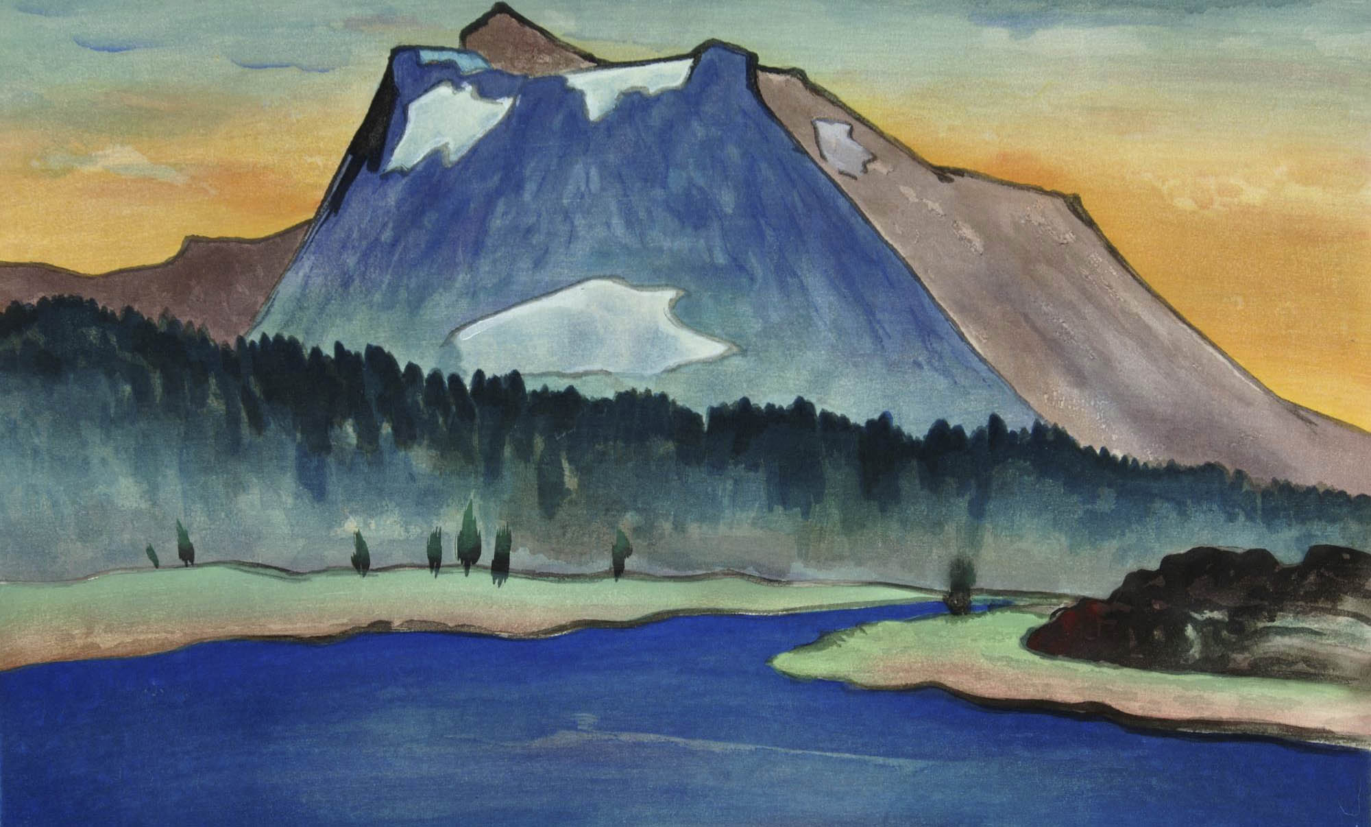 Yosemite National Park Painting California Original Artwork Mountain Landscape Oil Pastel Art by AnionArtlaboratorY