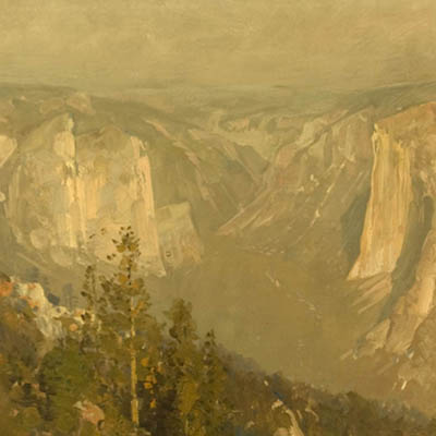 Scene of Lower Yosemite Valley from Below Sentinel Dome