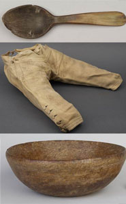 image of spoon, breeches, and wooden bowl