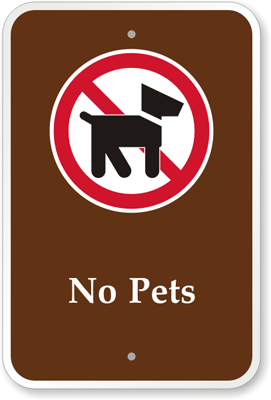 No pets allowed sign