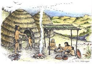 An illustration of a Miwok Sweatlodge