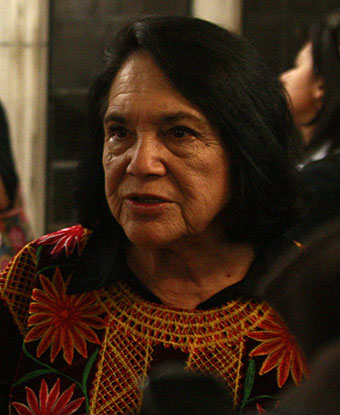 Dolores Huerta in 2009, after giving a talk at the University of Chicago.
