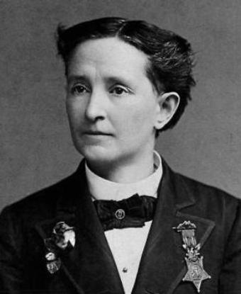 Dr. Mary Edwards Walker, wearing her Medal of Honor