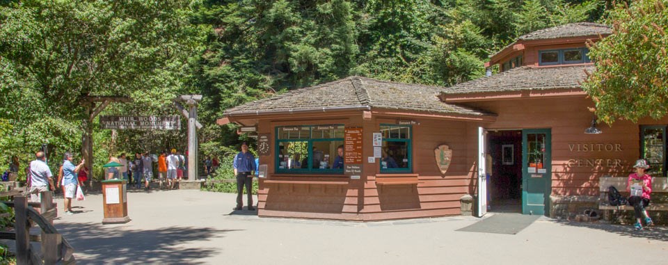 Entrance plaza at Muir Woods National Monument Entrance plaza at Muir Woods National Monument