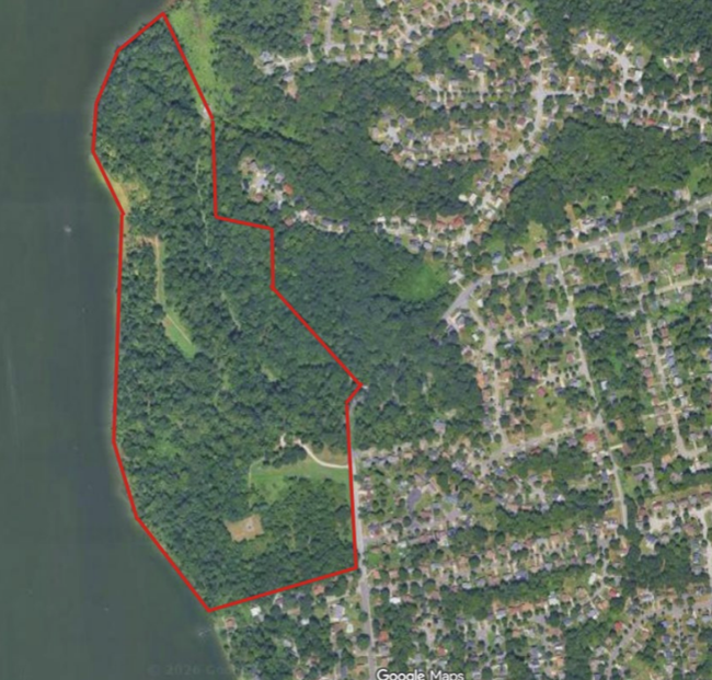 A map showing the closed areas of Fort Foote