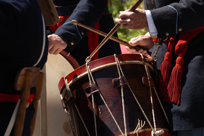 Close-up on a wooden drum