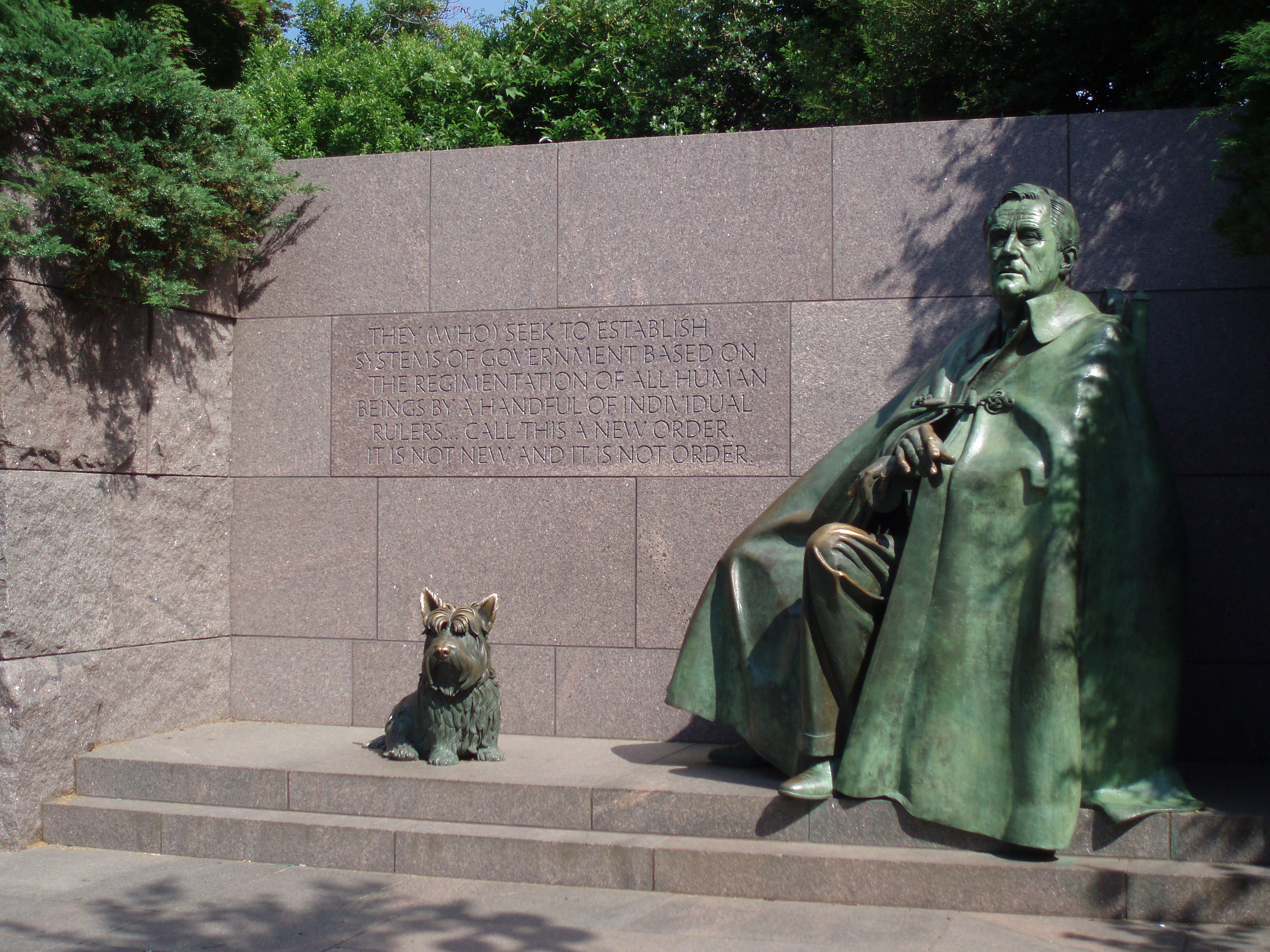 Franklin Delano Roosevelt Memorial with Fala