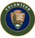 Word "volunteer" and National Park Service emblem