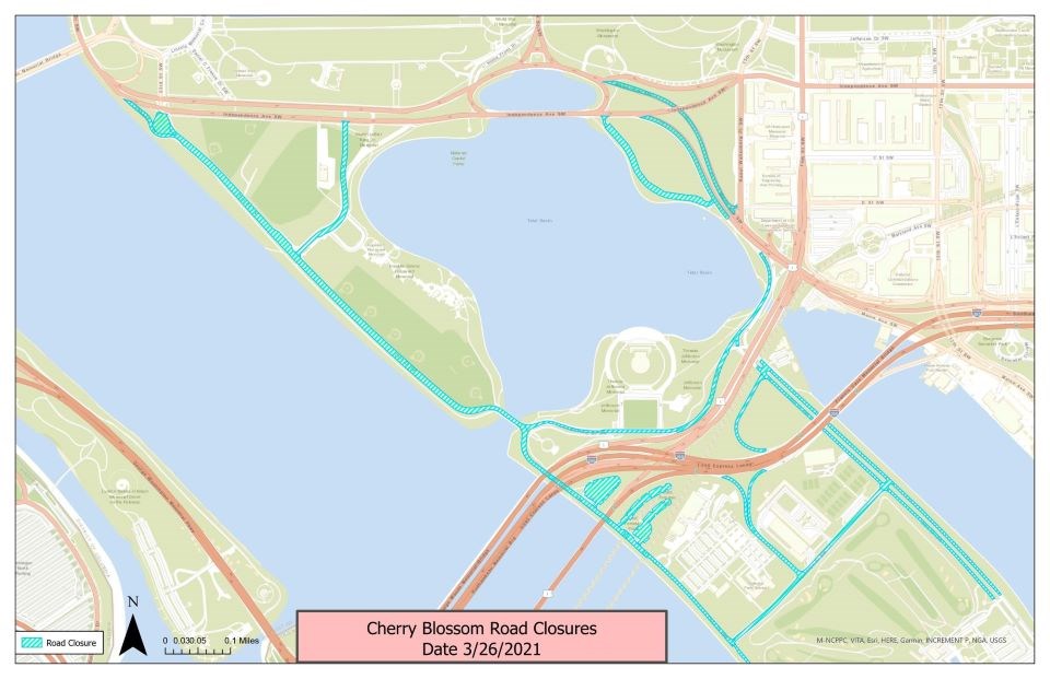 Cherry Blossom Road Closure Map