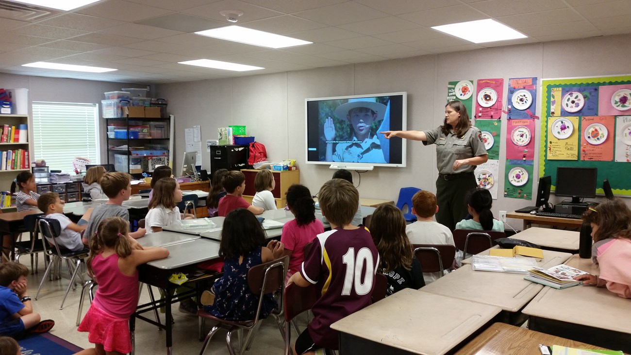 Ranger in a school classroom