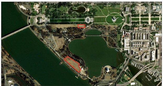 Map of JFK Hockey Field and FDR Ballfields Closure Area