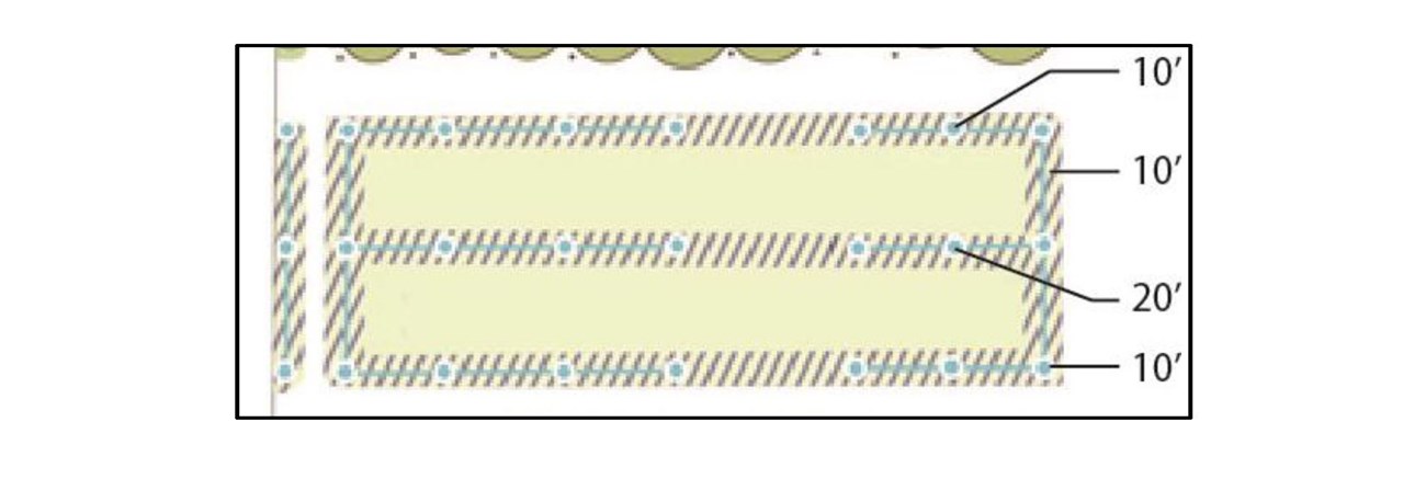 Illustration of a rectangular lawn panel with measurements
