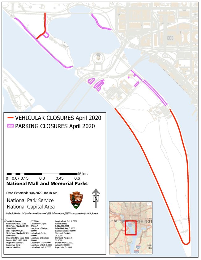 Map Record of Determination - April 2020 NAMA COVID-19 Map--Parking and Road Closures