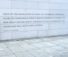 President and General Dwight D. Eisenhower’s words etched in granite