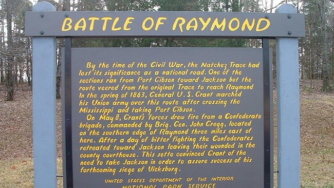 Information panel about the Battle of Raymond.