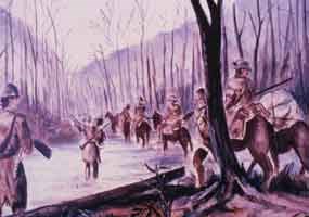 Boatmen traveling on the historic Natchez Trace. Boatmen traveling on the historic Natchez Trace.