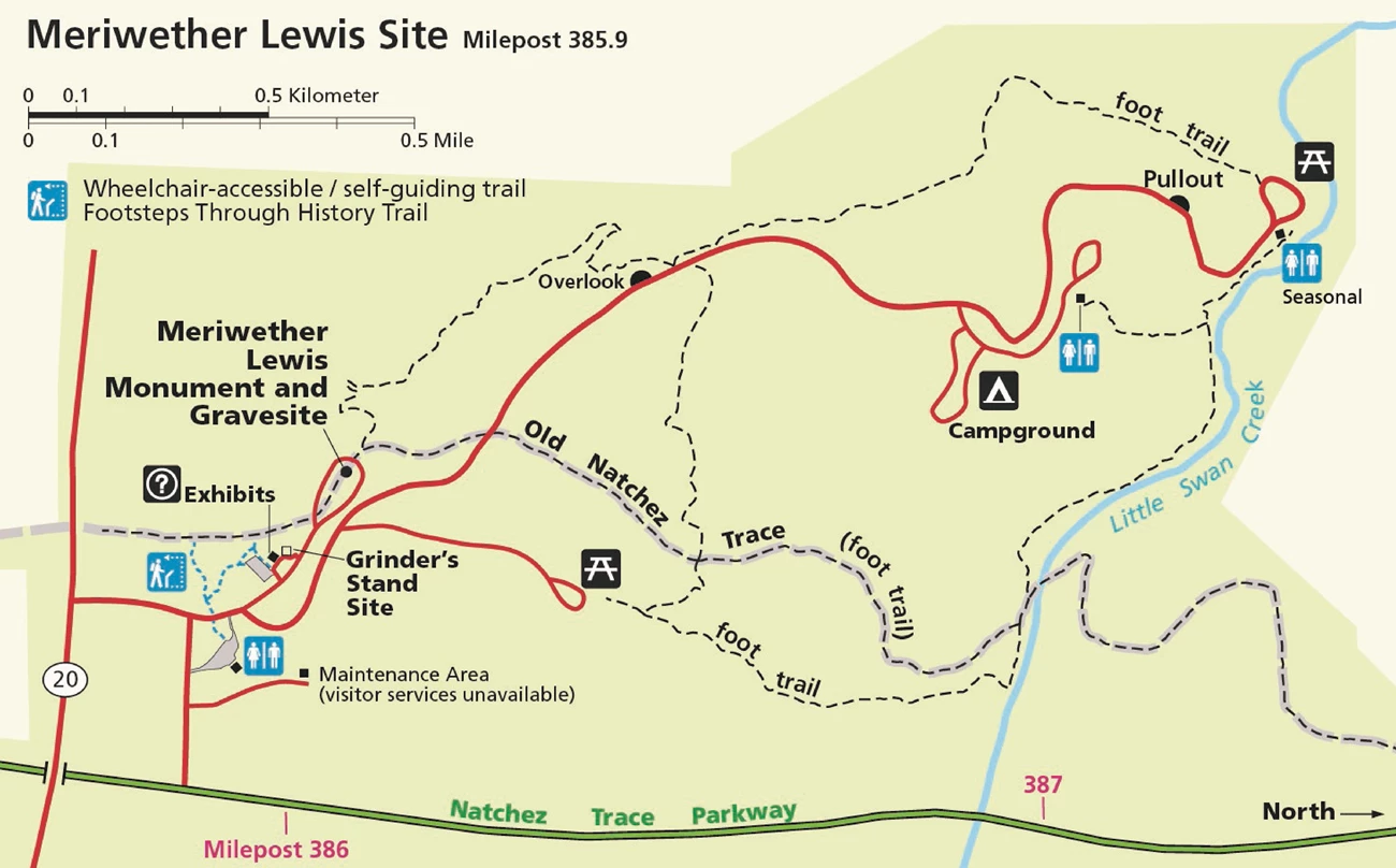 Meriwether Lewis Site Map Meriwether Lewis Site Map