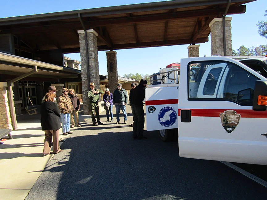 LIRI fire wise sm Fire fighter teach adults about their fire work.