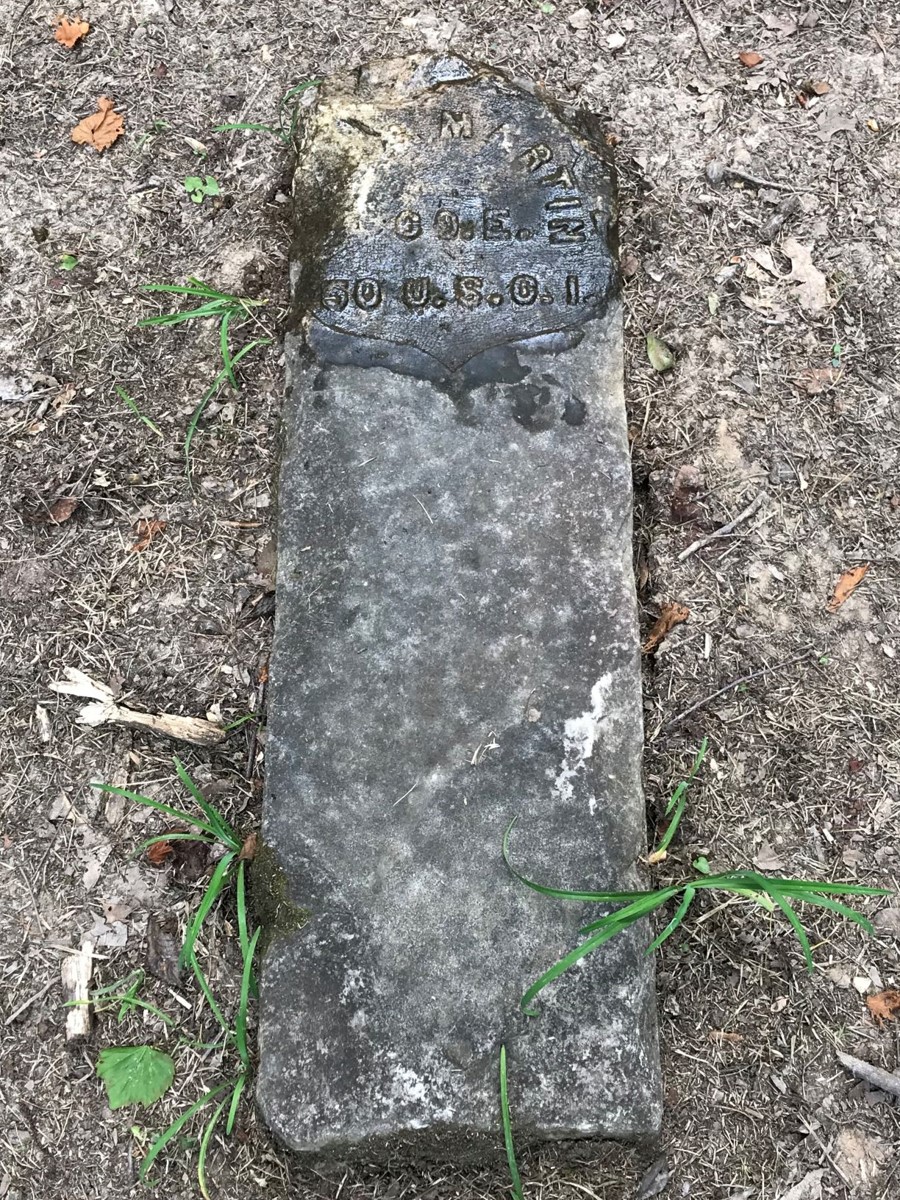 Paris Martin's worn veteran's headstone Paris Martin's worn veteran's headstone