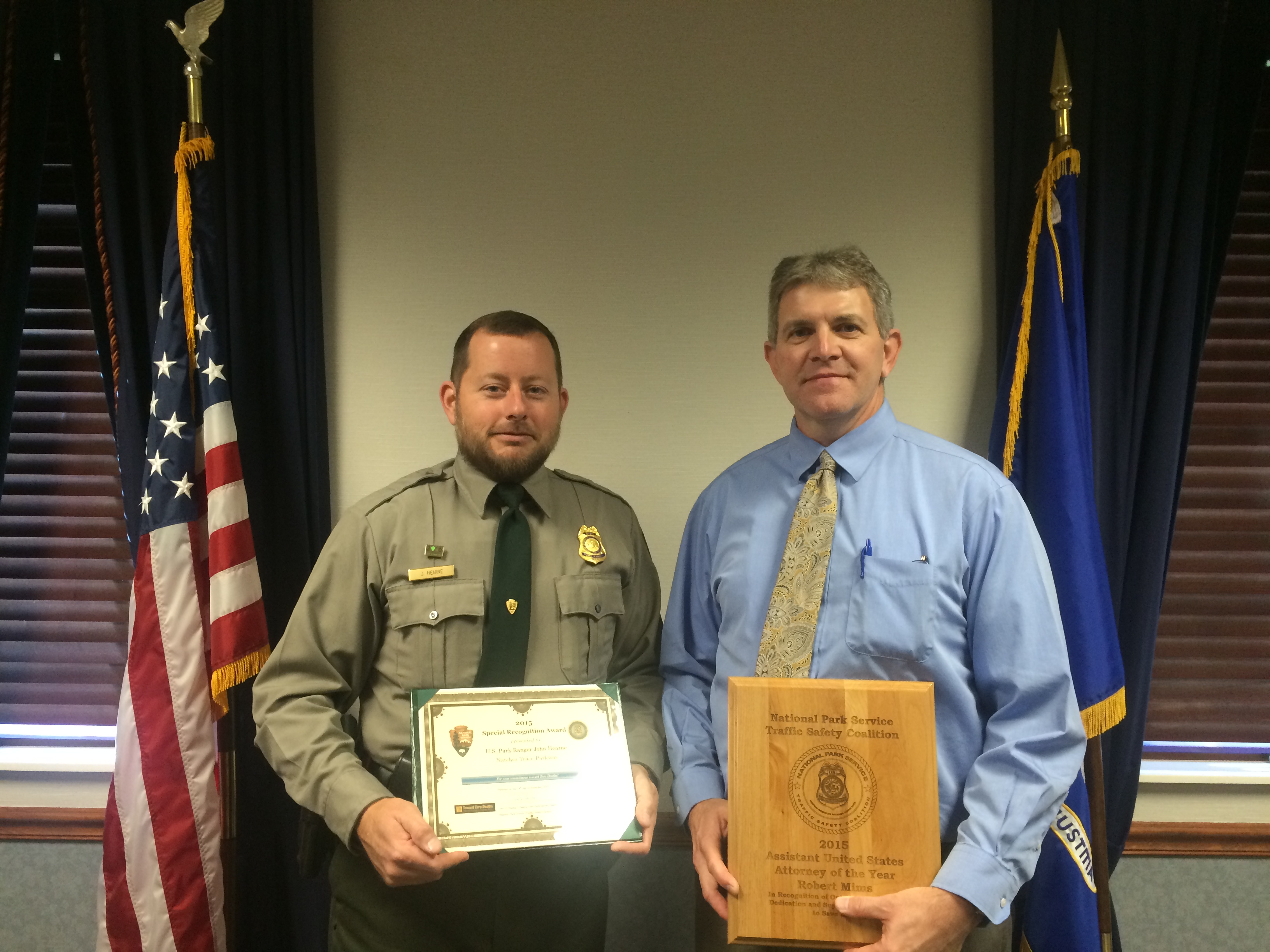 U.S. Attorney Robert Mims and Park Ranger John Hearn