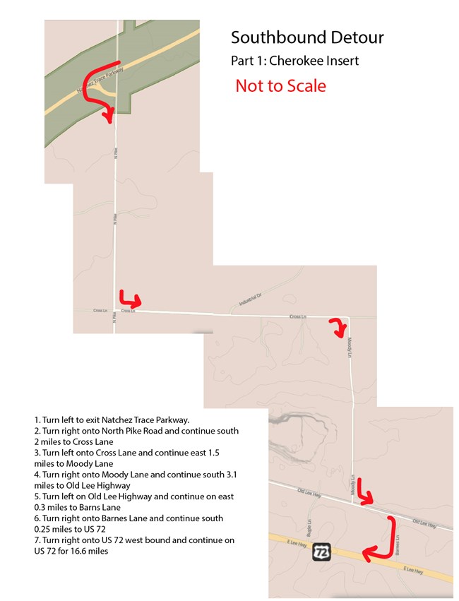 A map from the Parkway to HWY 72, with same directions as on webpage.