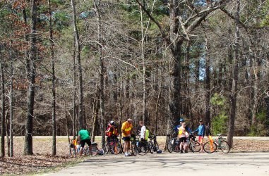 Special Use Permit holders preparing for a group ride Special Use Permit holders preparing for a group ride