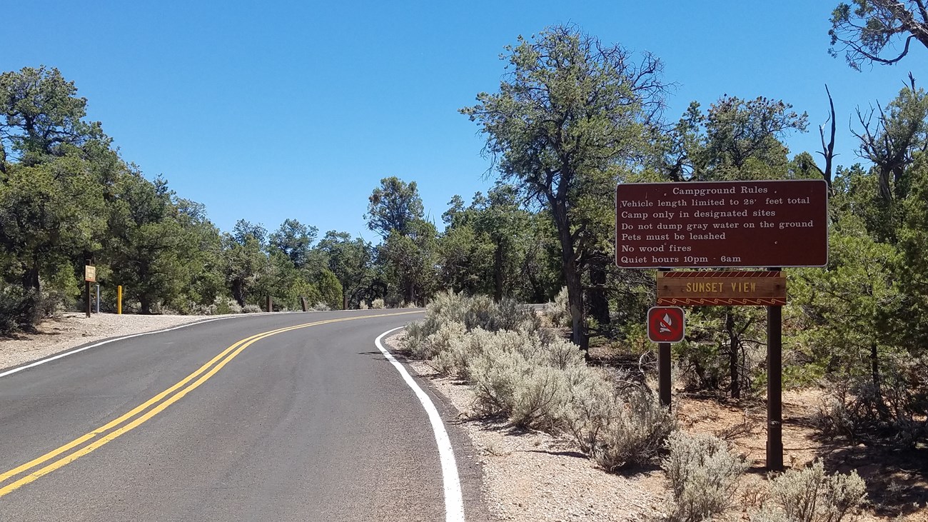 The road to Sunset View Campground