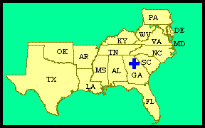 map image of the Southeast Region
