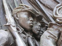 A close up of the Shaw Memorial in Boston, sculpted by Augustus Saint Gaudens. A close up of the Shaw Memorial in Boston, sculpted by Augustus Saint Gaudens.