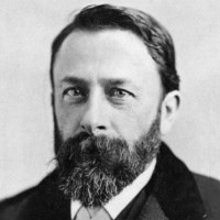 Black and white image of painter Albert Bierstadt