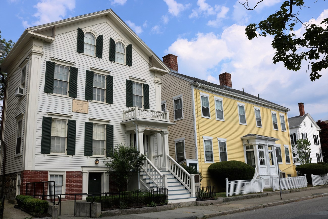 A white house on Seventh Street marks where Nathan and Polly Johnson lived.
