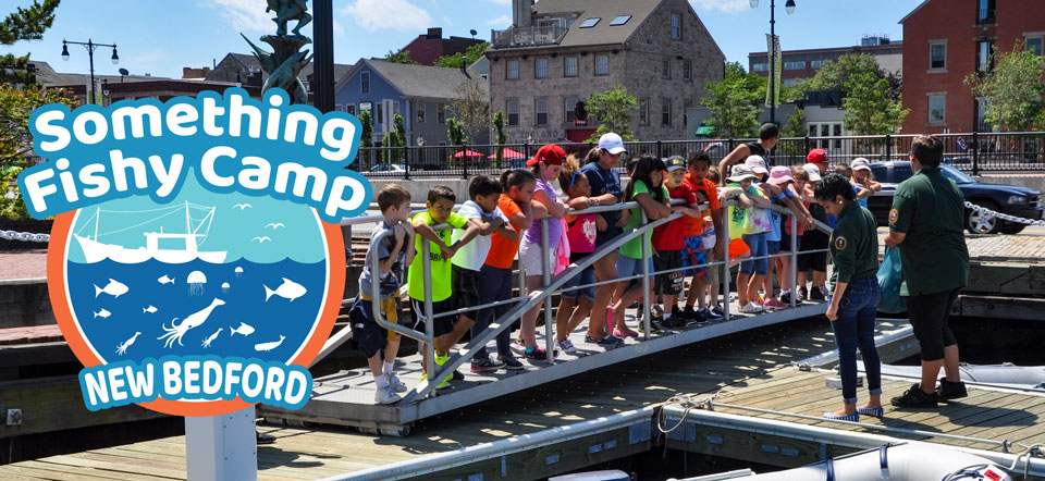 Participants standing on the dock