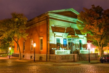 park visitor center at night