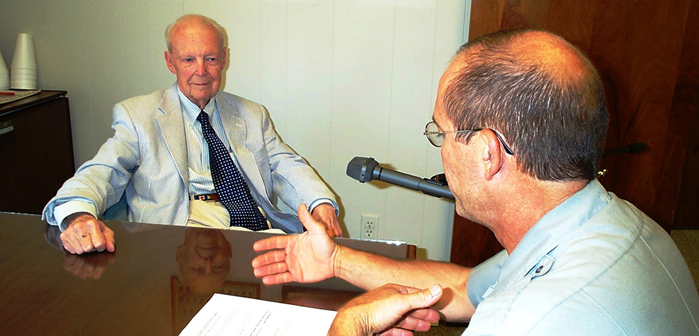 ranger conducting an oral history